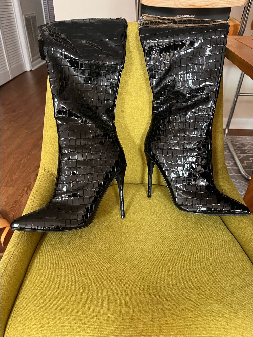 Fashion Nova Black Heeled Boots